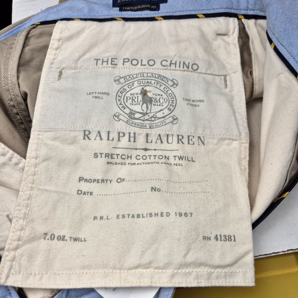 Polo Ralph Lauren Men's Stretch Classic Fit 9" Shorts Size 30 Beige Cotton-Blend - Picture 10 of 12